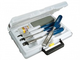 Stanley Tools 5002 Bevel Edge Chisel Set of 4: 6, 12, 18 & 25mm & Oilstone £33.99